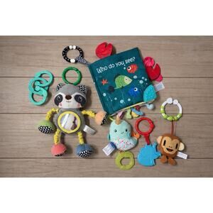 Baby Teether Toy Lot Clip On Sensory Toys Crinkle Book Stroller Rattles